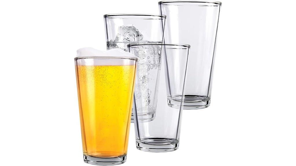 set of four glasses