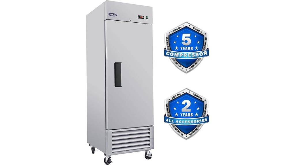 single door upright refrigerator