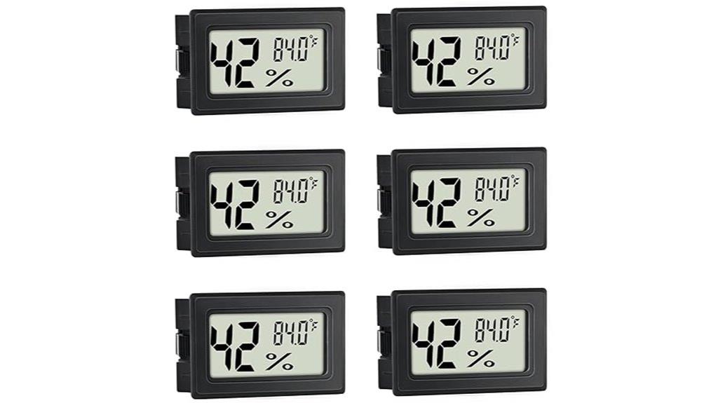 six pack digital hygrometers