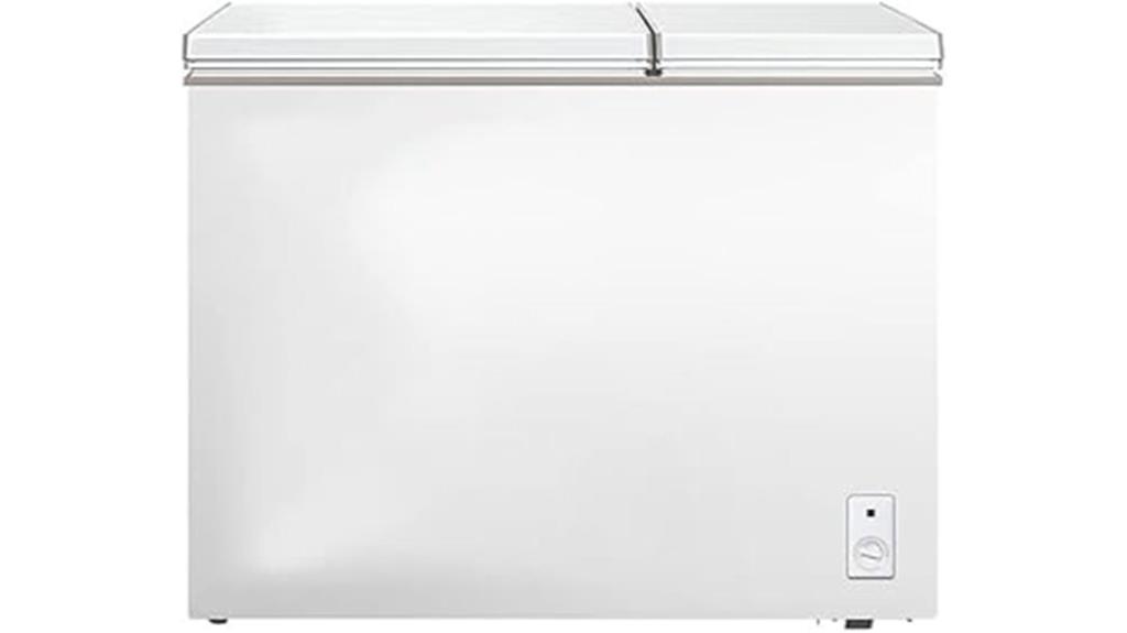 spacious double door deep freezer