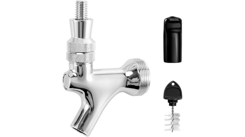 stainless steel and brass kegerator tap