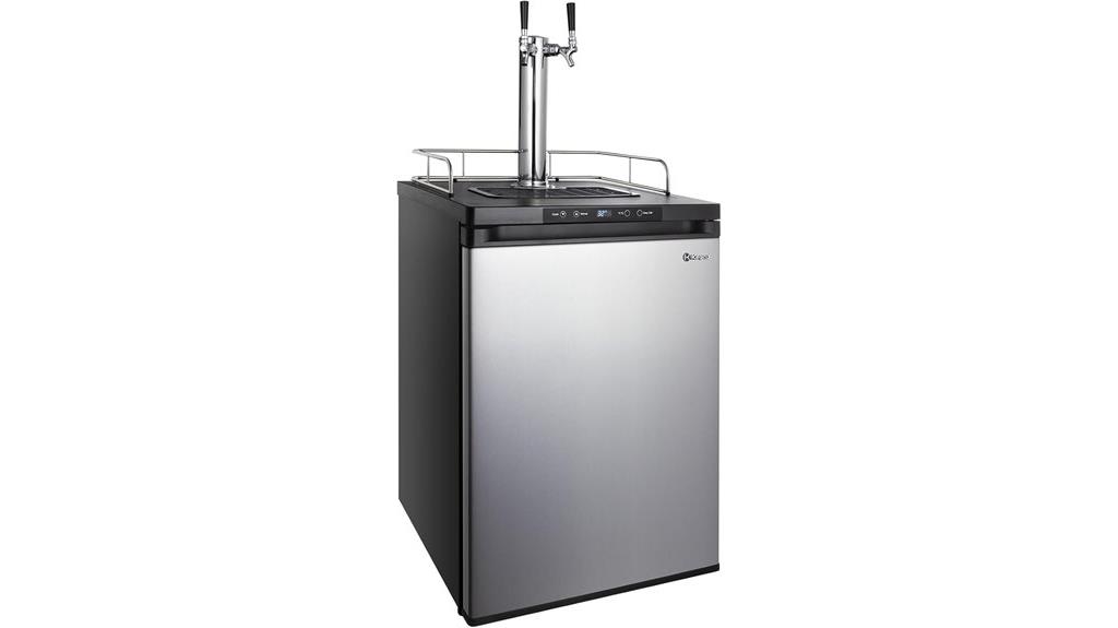 stainless steel digital dual tap kegerator