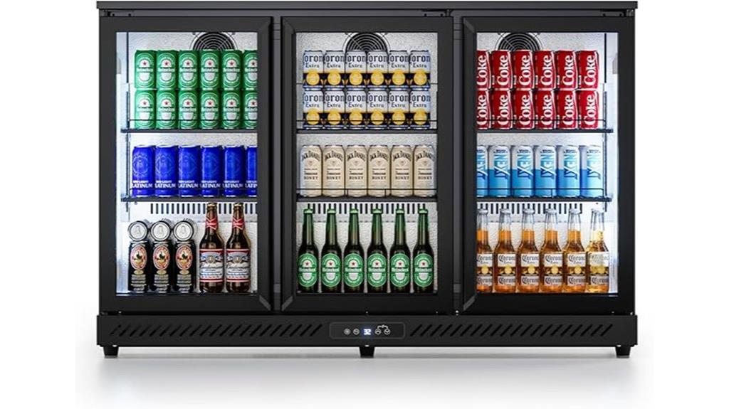 three door beverage cooler