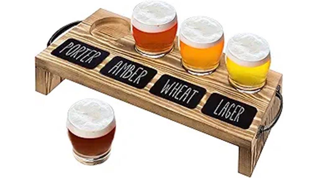 torched wood beer tasting set