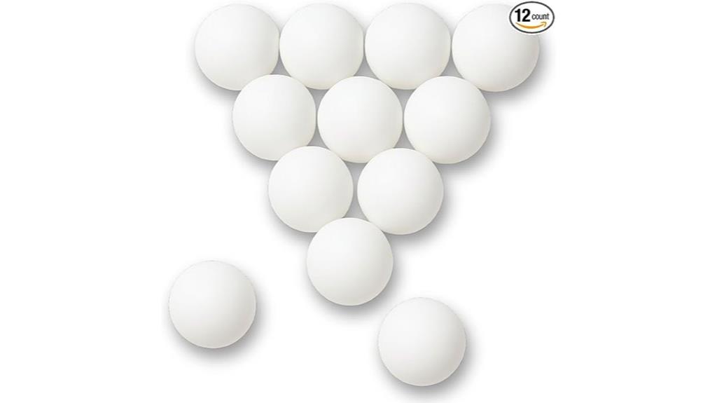 twelve white beer balls