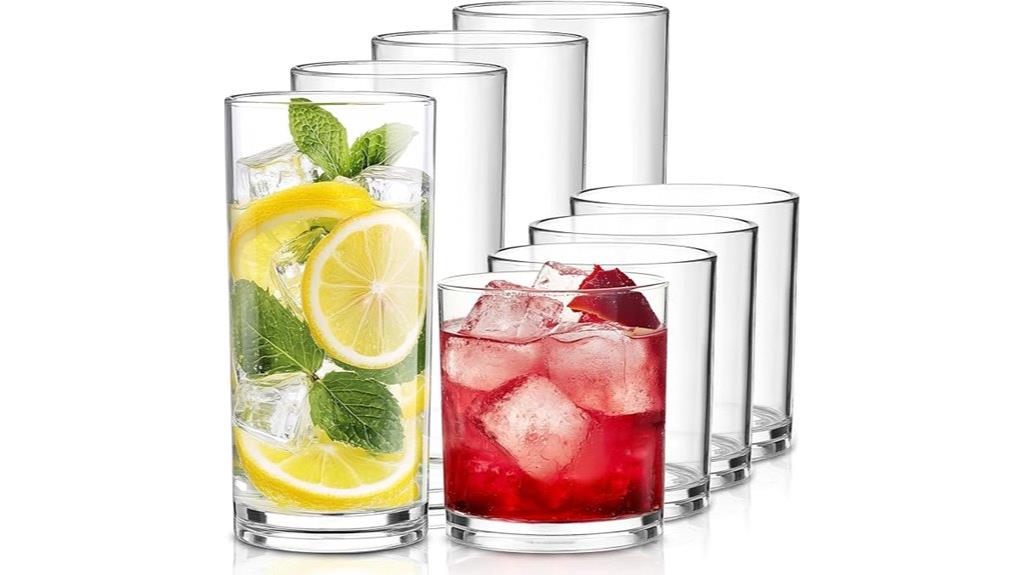 unbreakable plastic tumblers set