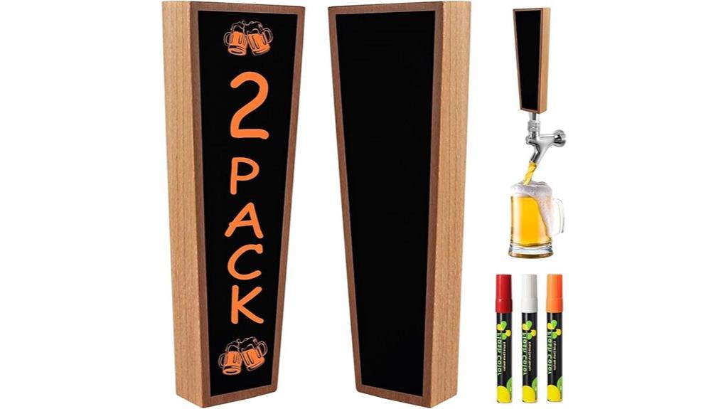 wooden beer tap chalkboard markers